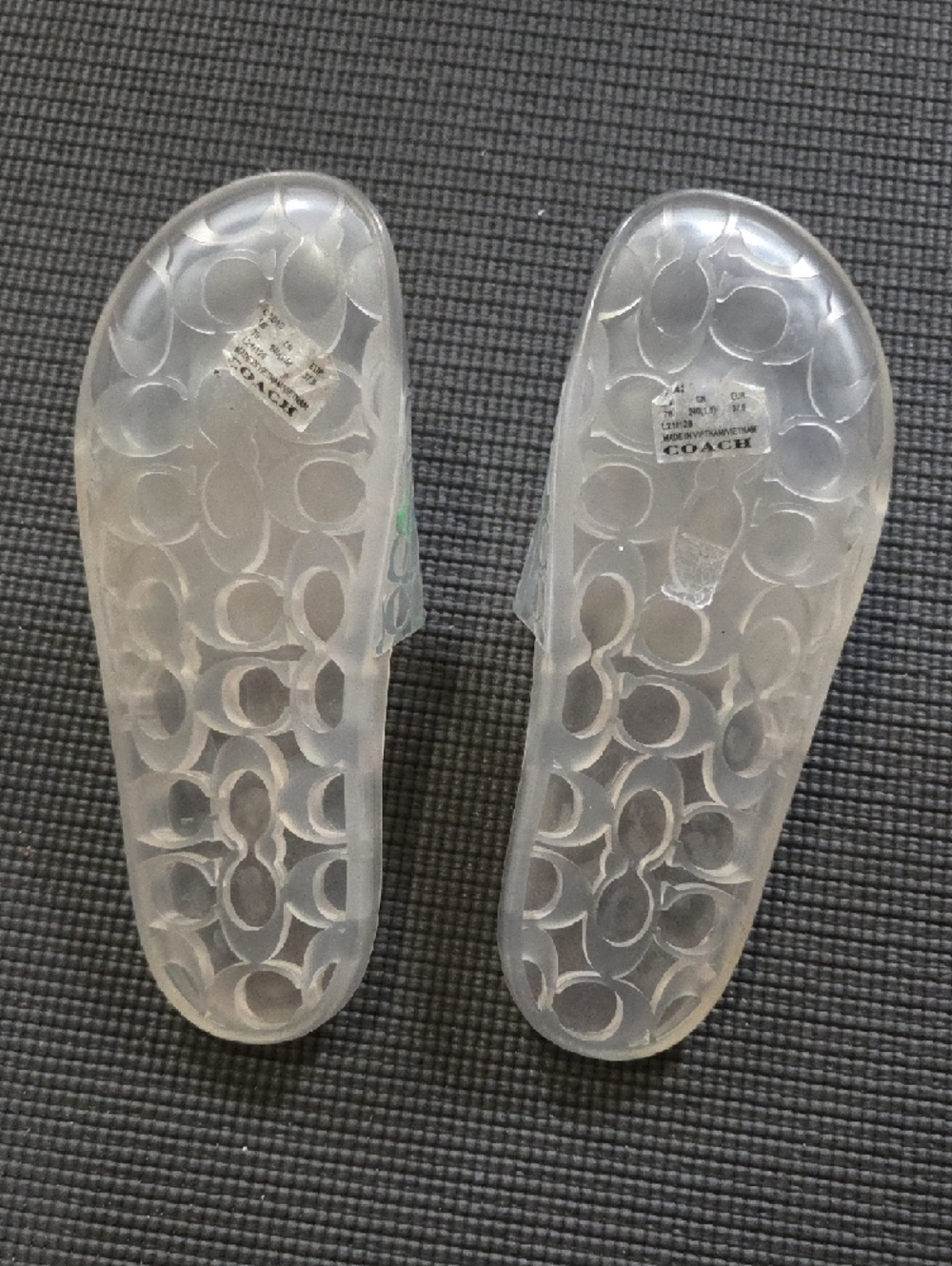 Coach Clear Holographic Jelly Slide Sandals - Clear - Picture 9 of 11